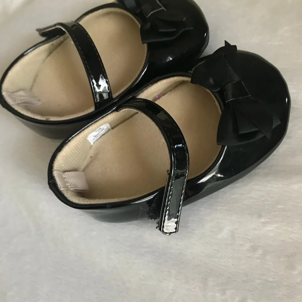 Adorable Black Bow Baby Girl Slipper shoes
